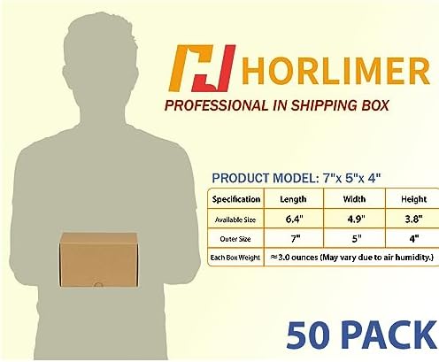 horlimer 7x5x4 inches shipping boxes set of 50 shown in use