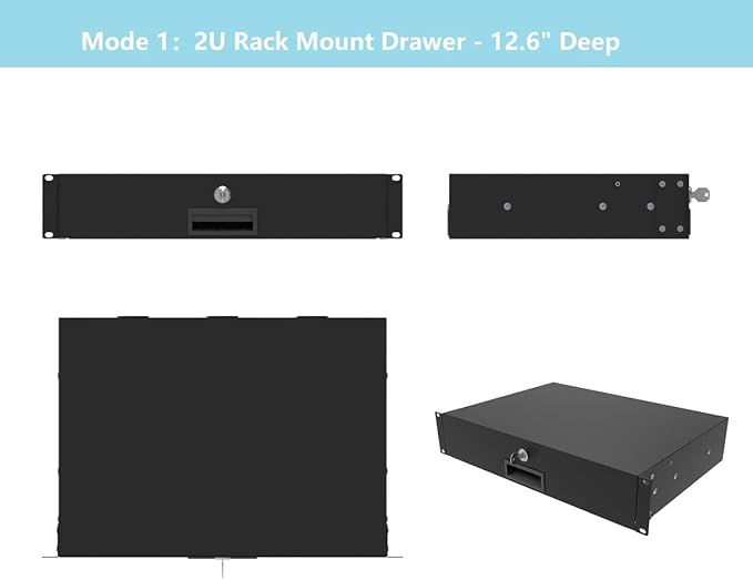 QiaoYoubang 2U Server Cabinet Case 19 Inch Rack Mount Lockable Drawer - Image 2