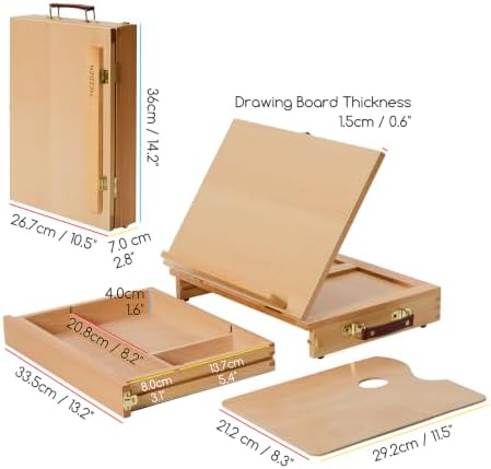 meeden table top easel with drawer: tabletop easel shown in use