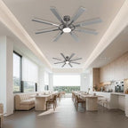 60 inch smart ceiling fan, silver indoor/outdoor ceiling, view 9
