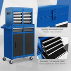 dreamade 5-drawer tool chest combo, rolling tool cabinet, front angle view