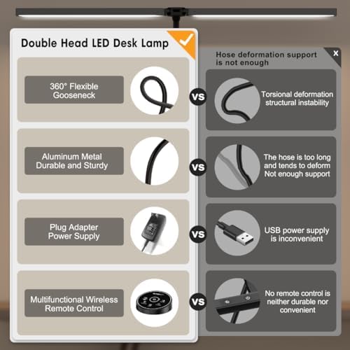 pzloz led desk lamp for office home shown in use