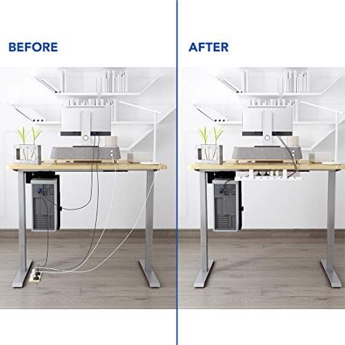 FLEXISPOT Under Desk Cable Management Tray, Metal Raceway Wires Cable Tidy Or...