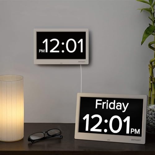 10.1 inch digital alarm clock with date and, view 9