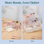 3-layer storage box with handle large art craft on a desk or shelf