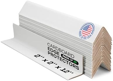 IDL Packaging 2” x 2” x 12” Cardboard Edge Protector (Pack of 20) - Corner Protectors for Shipping, Storage, & Moving – Reinforced Corner Guard Protection for Pallets, Wall Corners, & Furniture | White Corner Protectors for Shipping, Storage, & Moving –