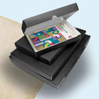golden state art, clamshell archival storage box 11x14 on a desk or shelf