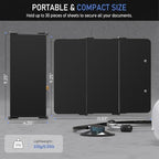 Clipboard Foldable Without Edition Cheat Charts, 3 Layers Aluminum, Nurse Board w/Low Profile Clip&Pen Clip Pocket, Black