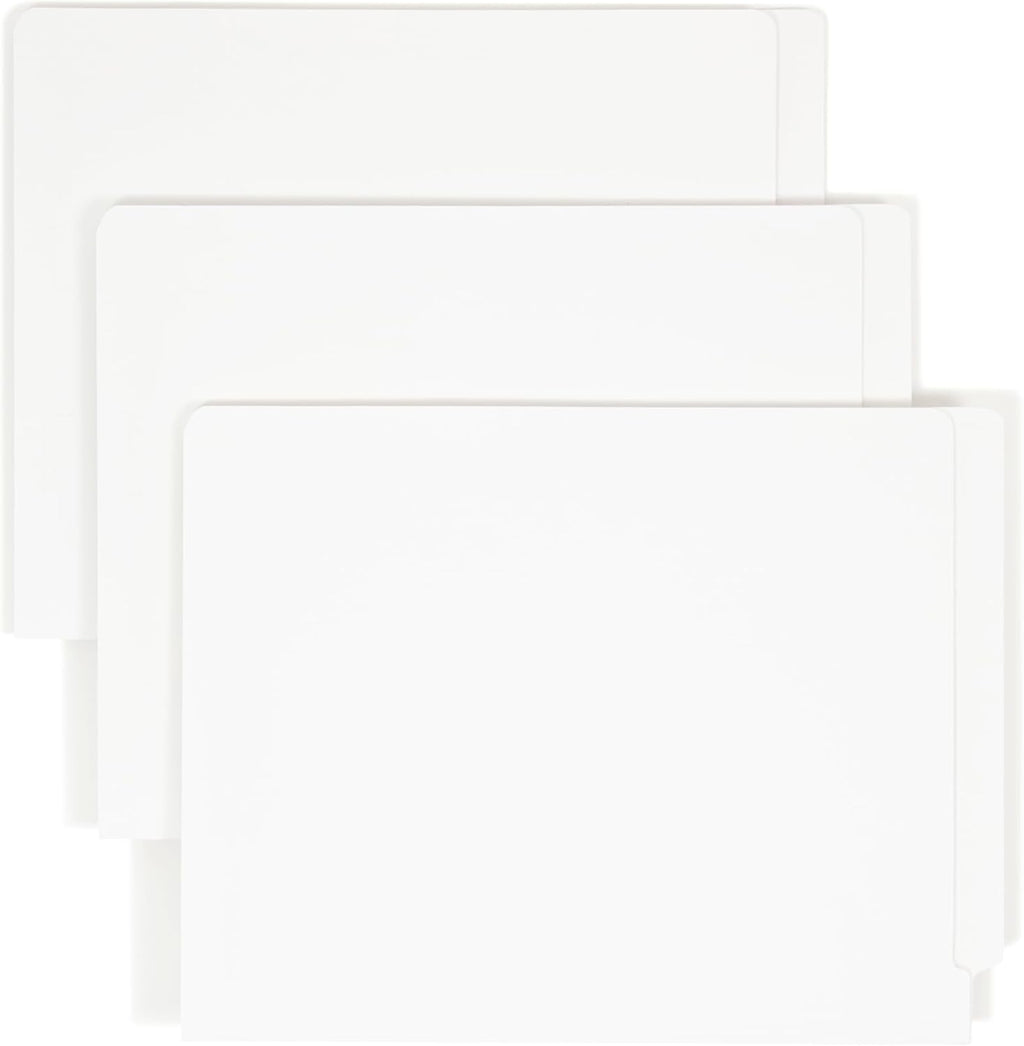 Smead Heavyweight End Tab Fastener File Folder, Shelf-Master® Reinforced Straight-Cut Tab, 2 Fasteners, Letter Size, White, 50 per Box (25840)