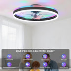 sterren rgb ceiling fan with light, low profile shown in use