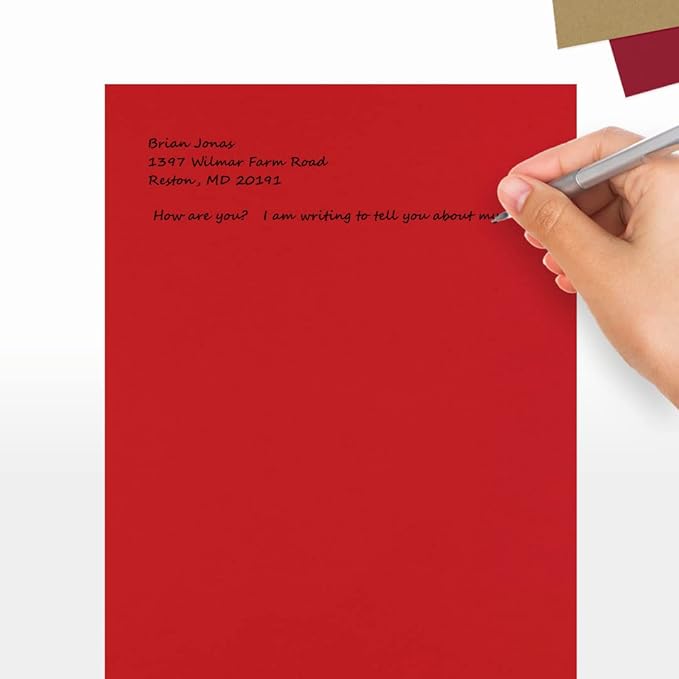 LUXPaper 8.5" x 11" Paper | Letter Size | Ruby Red | 80lb. Text | 500 Qty - Image 5