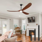 52" ceiling fans with lights and remote control, front angle view
