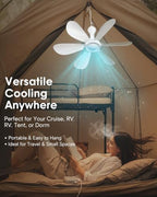 collapsible ceiling fan for cruise portable magnetic usb, close-up detail
