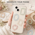 50 Pcs Vintage Embossed Frame Stickers for Scrapbooking - Aesthetic Retro Photo Frame Decals for DIY Journals, Phone Cases, Laptops, Water Bottles & Gifts
