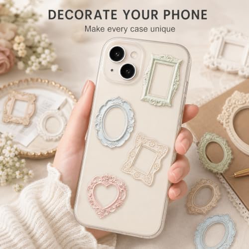 50 Pcs Vintage Embossed Frame Stickers for Scrapbooking - Aesthetic Retro Photo Frame Decals for DIY Journals, Phone Cases, Laptops, Water Bottles & Gifts