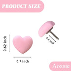 Aoxsie 28pcs Decorative Cute Push Pins Heart Pink Thumbtacks Thumb Tacks - Image 2