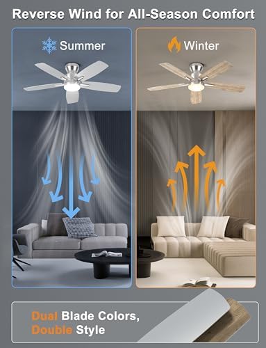 ohniyou 42'' silver low profile ceiling fan with, package contents
