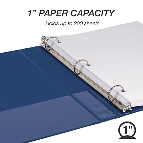Samsill 1 Inch 3 Ring Binders, Made in USA, Economy Round Ring, 200 Sheet - Image 3
