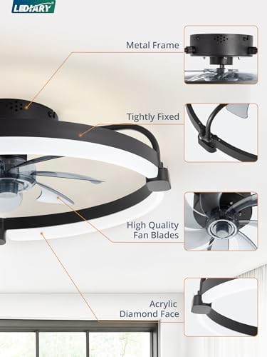 lediary 20" ceiling fans with lights and remote on a desk or shelf