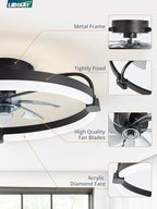 lediary 20" ceiling fans with lights and remote on a desk or shelf