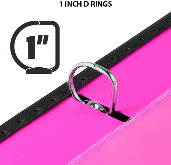 MAKHISTORY 1 Inch Telescoping 3 Ring Binder-4PCS, Flexible Binder - Image 5