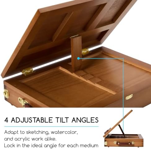 meeden table top easel with drawer: tabletop easel, side view
