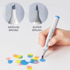 copic sketch alcohol markers, 12pc set, cool gray shown in use