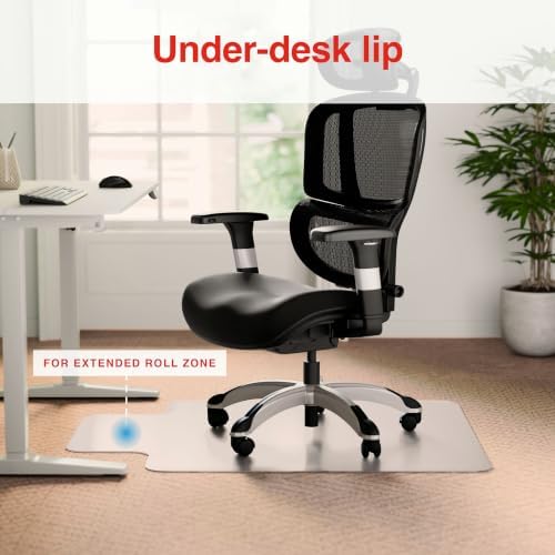 Staples Chair Mat for Medium-Pile Carpet with Lip, Clear, 36" x 48"