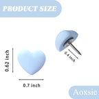 Aoxsie 28pcs Decorative Cute Push Pins Heart Blue Thumbtacks Thumb Tacks - Image 2