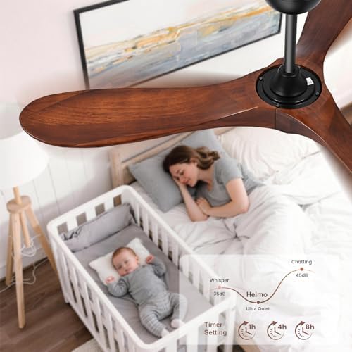 heimo 52 inch ceiling fan no light, wood shown in use