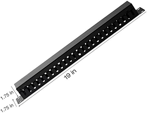 2-Pack 19 Inch 1U Cable Management Horizontal Cable Rack Mount Manager with m...