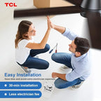 tcl 52" black flush mount ceiling fan with on a desk or shelf
