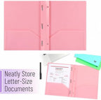 Mr. Pen- Plastic Folders with Pockets and Prongs, 5 Pack, Letter Size | Flexible Plastic Folders with Prongs