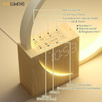 vivilumens sunrise alarm clock with sound machine for, front angle view