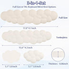 Cloud Wrist Rest Keyboard, Cloud Keyboard Wrist Pad Set with PU Leather Memory Foam, Cute Arm Rest for Palm Support, PC/Gaming Desk Accessories/Office Setup/Computer Hand Cushion - Beige