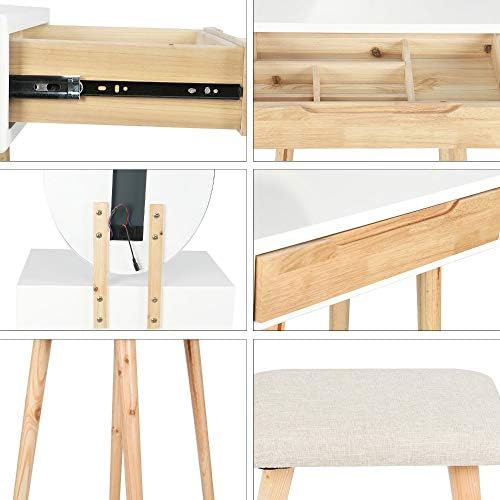 YOURLITE Small Makeup Vanity Desk with Mirror and Lights