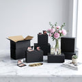 black shipping boxes 11x6x6, 30 pack corrugated cardboard, main product view