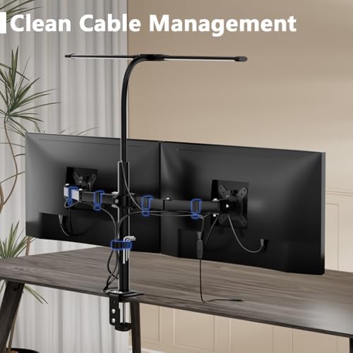 dual monitor stand with led desk lamp,dual monitor, package contents