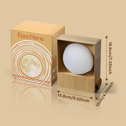 sunrise alarm clock, 360-degree rotating moonlight & 10, front angle view