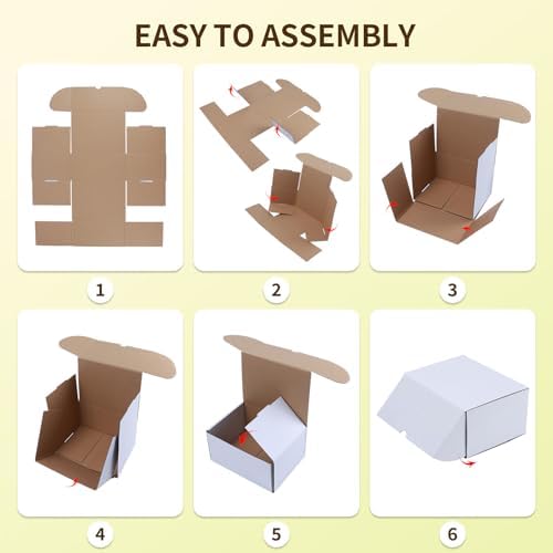 wiftrey 12x9x6 inches white shipping boxes pack of showing dimensions