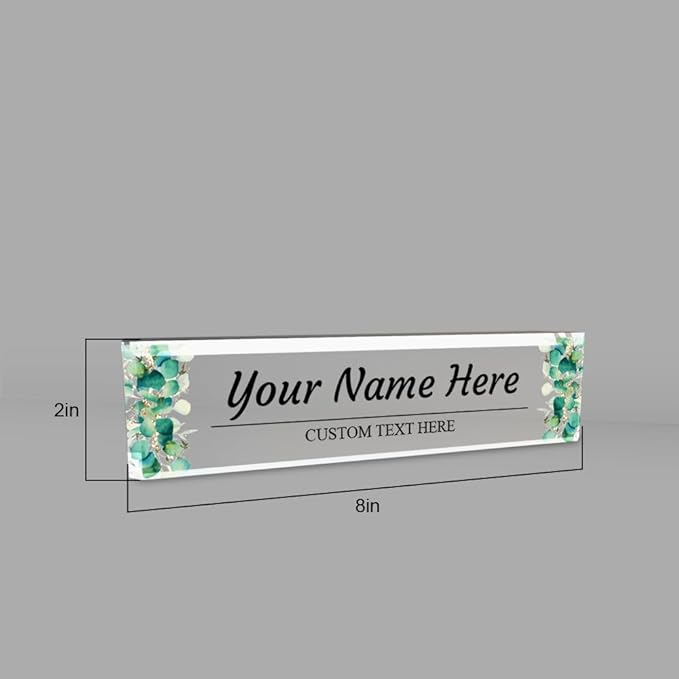 Signs ByLITA Floral Pattern Customized Nameplate | Eucalyptus Personalized Full - Image 7