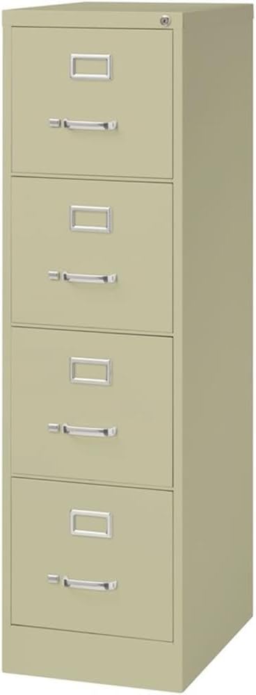 Scranton and Co 22" Deep 4 Drawer Letter File Cabinet in Putty, Fully Assembled - Image 3