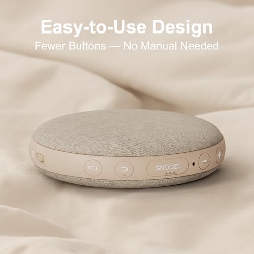 reacher travel vibrating alarm clock for heavy sleepers on a desk or shelf