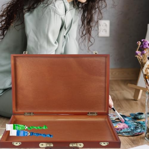 villcase wooden handheld painting box 14.56x9.05x1.77 inches –, front angle view