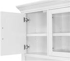 Modern Wood Hutch With Doors Storage Hutch Fully Assembled White