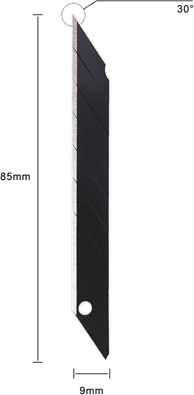 Gomake 9mm Utility Knife Replacement Blades, 30 Degree Snap Off Carbon Steel - Image 4