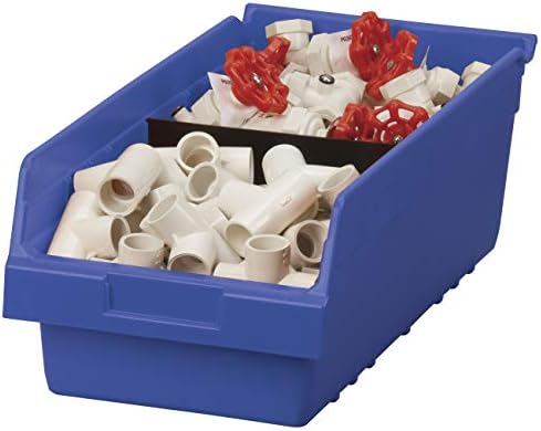 Akro-Mils 30088 Plastic Nesting ShelfMax Storage Bin Box, 18x8x6-Inch, Blue (...