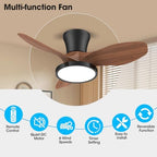ocioc 32 inch small walnut ceiling fans with shown in use