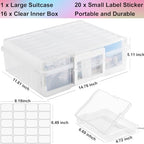 Haundry Photo Storage Box with 16 Inner 4" x 6" Photo Case, Portable Storage - Image 2