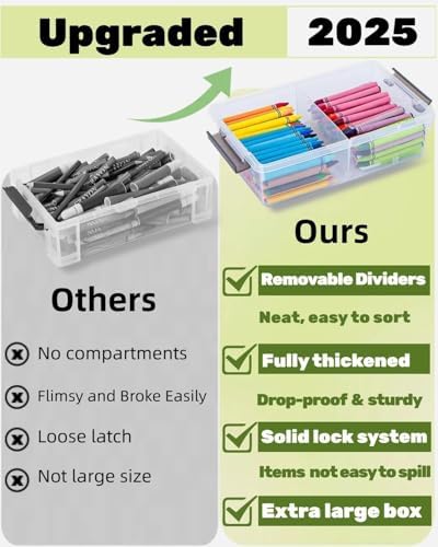 extra large pencil box with removable divider, thickened, front angle view